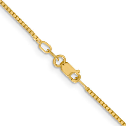 16 Inch 14K Yellow Gold 1.3mm Concave Box Chain Necklace