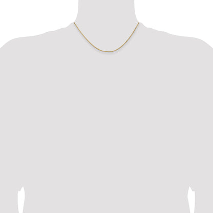 16 Inch 14K Yellow Gold 1.3mm Concave Box Chain Necklace