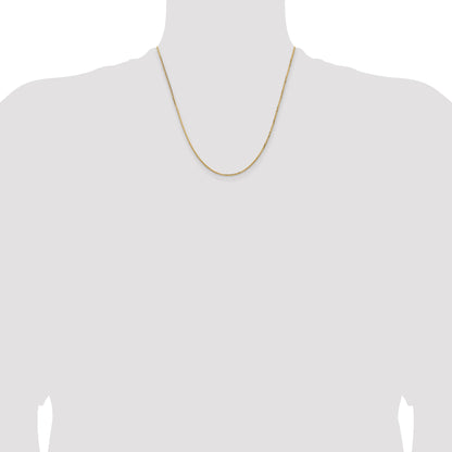 2 Inch 14K Yellow Gold 1.3mm Concave Box Chain Necklace