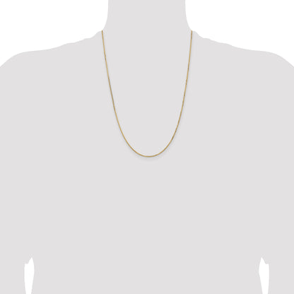 24 Inch 14K Yellow Gold 1.3mm Concave Box Chain Necklace