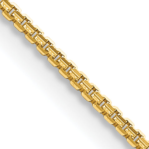 24 Inch 14K Yellow Gold 1.3mm Concave Box Chain Necklace