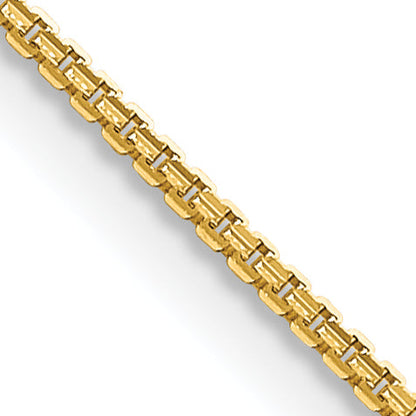 24 Inch 14K Yellow Gold 1.3mm Concave Box Chain Necklace