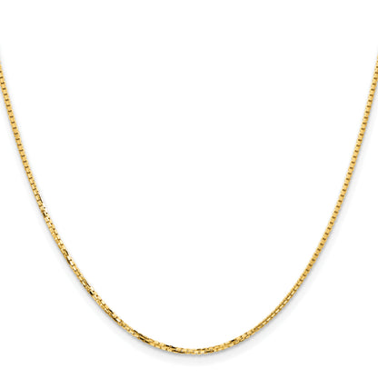 18 Inch 14K Yellow Gold 1.45mm Concave Box Chain Necklace
