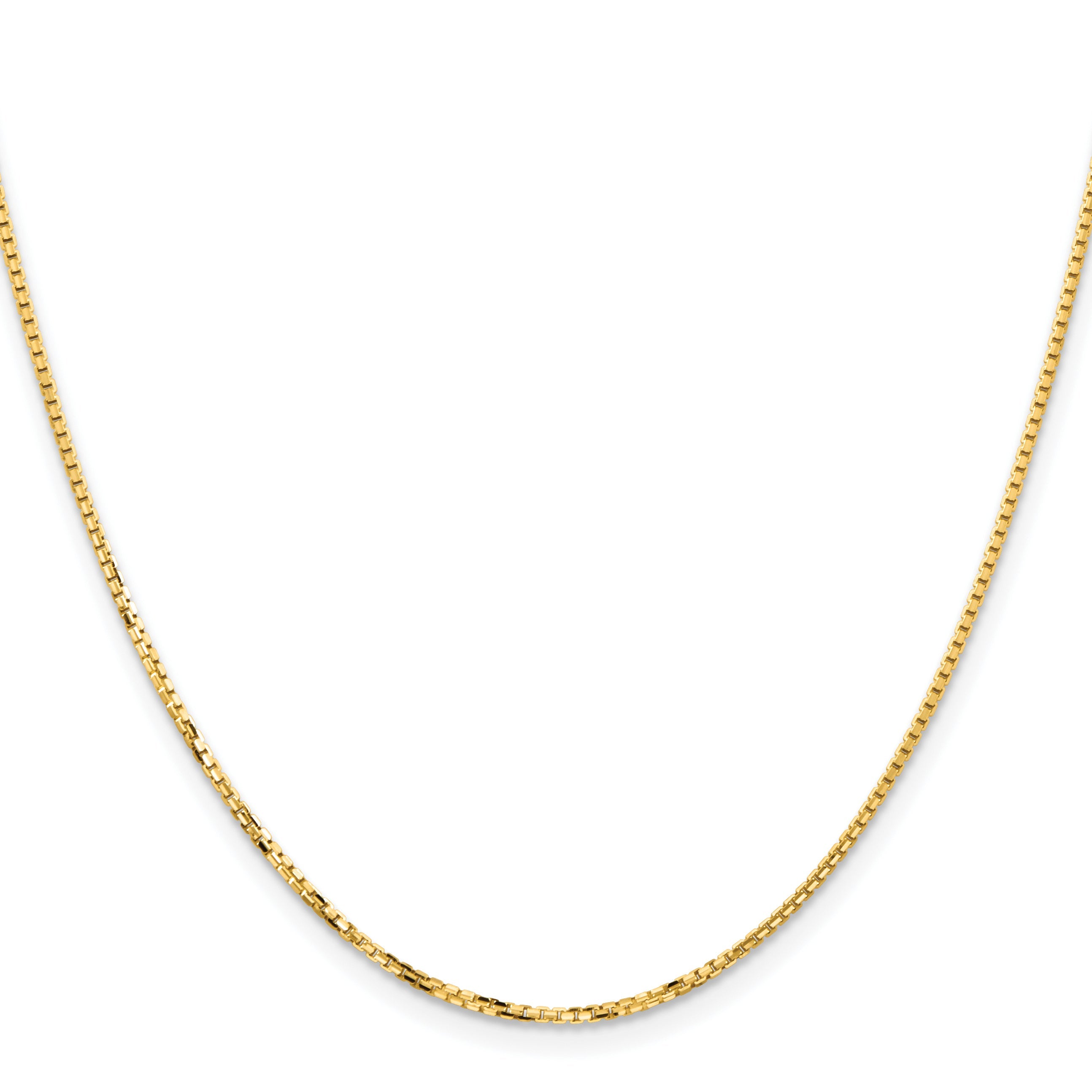 16 Inch 14K Yellow Gold 1.45mm Concave Box Chain Necklace