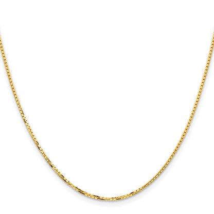 2 Inch 14K Yellow Gold 1.45mm Concave Box Chain Necklace