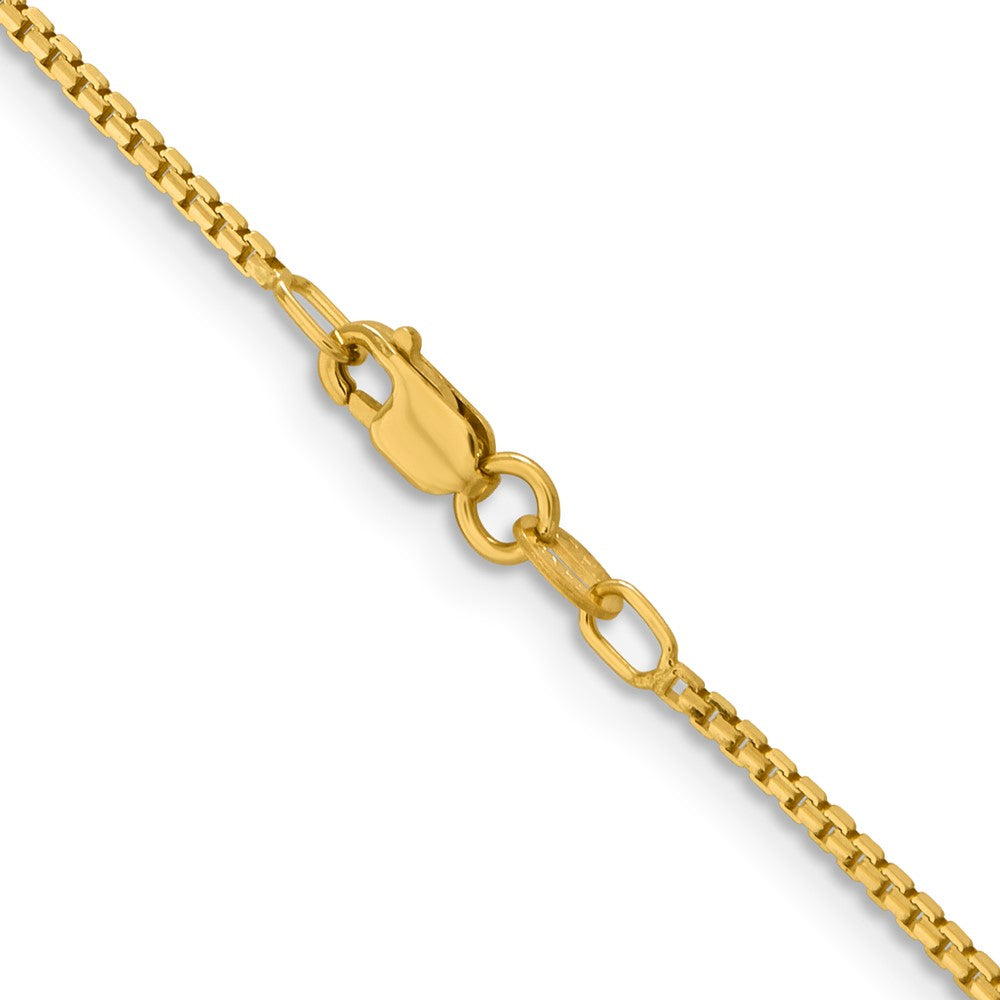 2 Inch 14K Yellow Gold 1.45mm Concave Box Chain Necklace