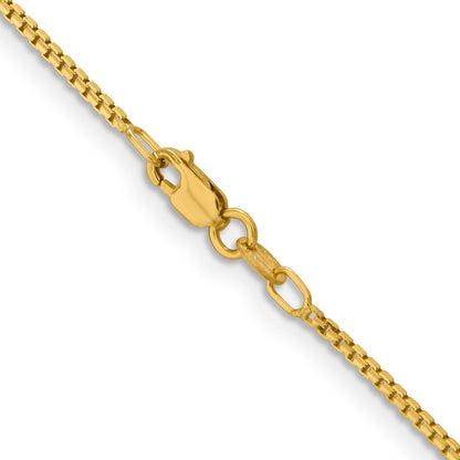 18 Inch 14K Yellow Gold 1.45mm Concave Box Chain Necklace