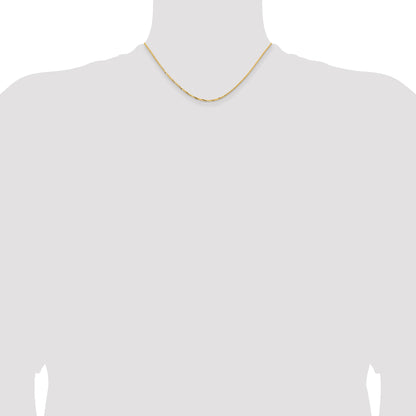 16 Inch 14K Yellow Gold 1.45mm Concave Box Chain Necklace