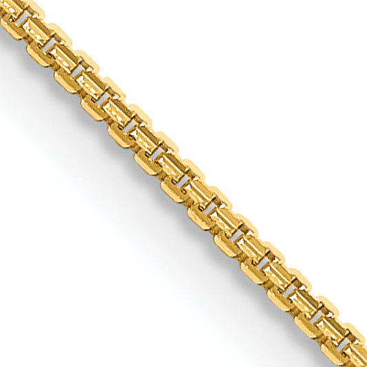 24 Inch 14K Yellow Gold 1.45mm Concave Box Chain Necklace