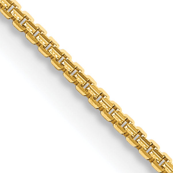 16 Inch 14K Yellow Gold 1.45mm Concave Box Chain Necklace