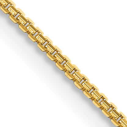 18 Inch 14K Yellow Gold 1.45mm Concave Box Chain Necklace