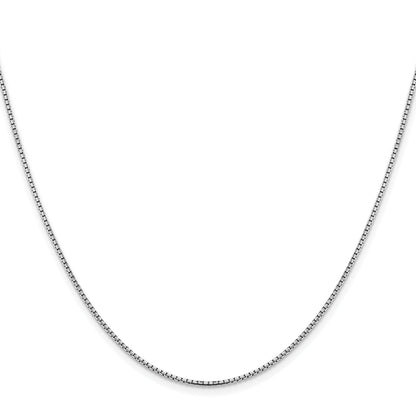 2 Inch 14K White Gold 1.45mm Concave Box Chain Necklace