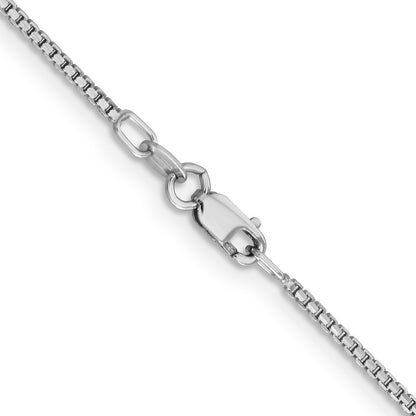 18 Inch 14K White Gold 1.45mm Concave Box Chain Necklace