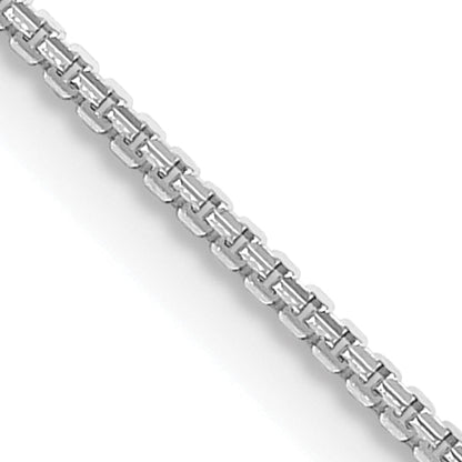 18 Inch 14K White Gold 1.45mm Concave Box Chain Necklace
