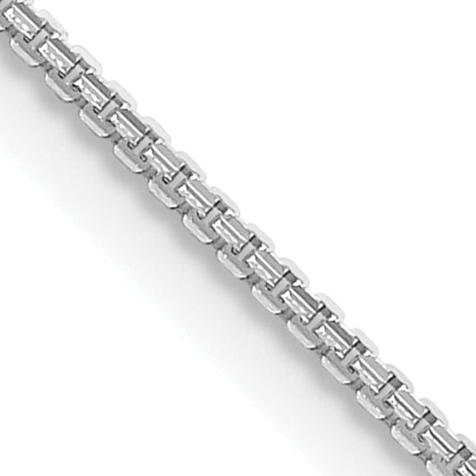 18 Inch 14K White Gold 1.45mm Concave Box Chain Necklace