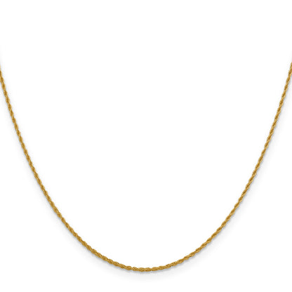 24 Inch 14K Yellow Gold 1.3mm Loose Rope Chain Necklace