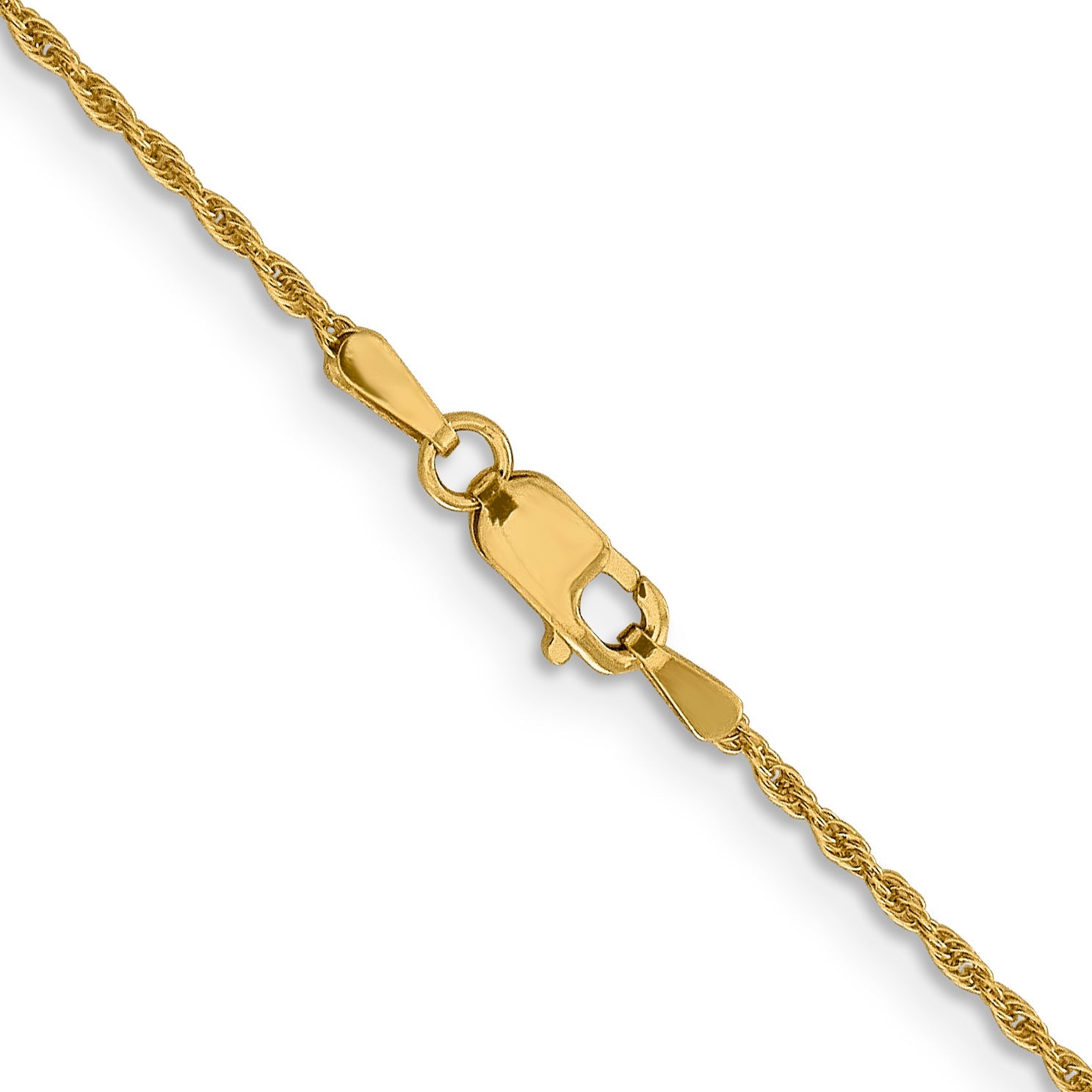 24 Inch 14K Yellow Gold 1.3mm Loose Rope Chain Necklace
