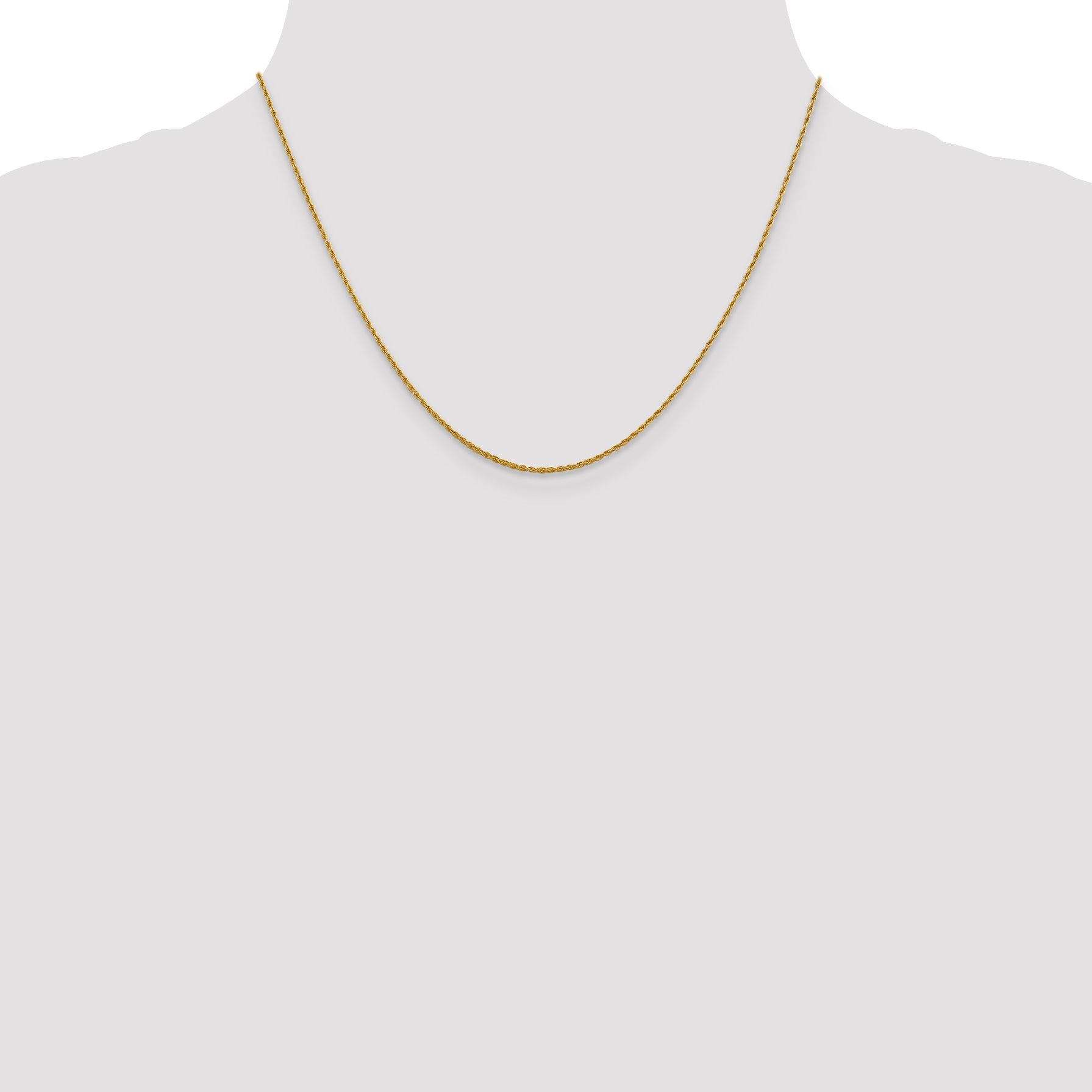 18 Inch 14K 1.3mm Loose Rope Chain Necklace