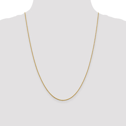 24 Inch 14K Yellow Gold 1.3mm Loose Rope Chain Necklace