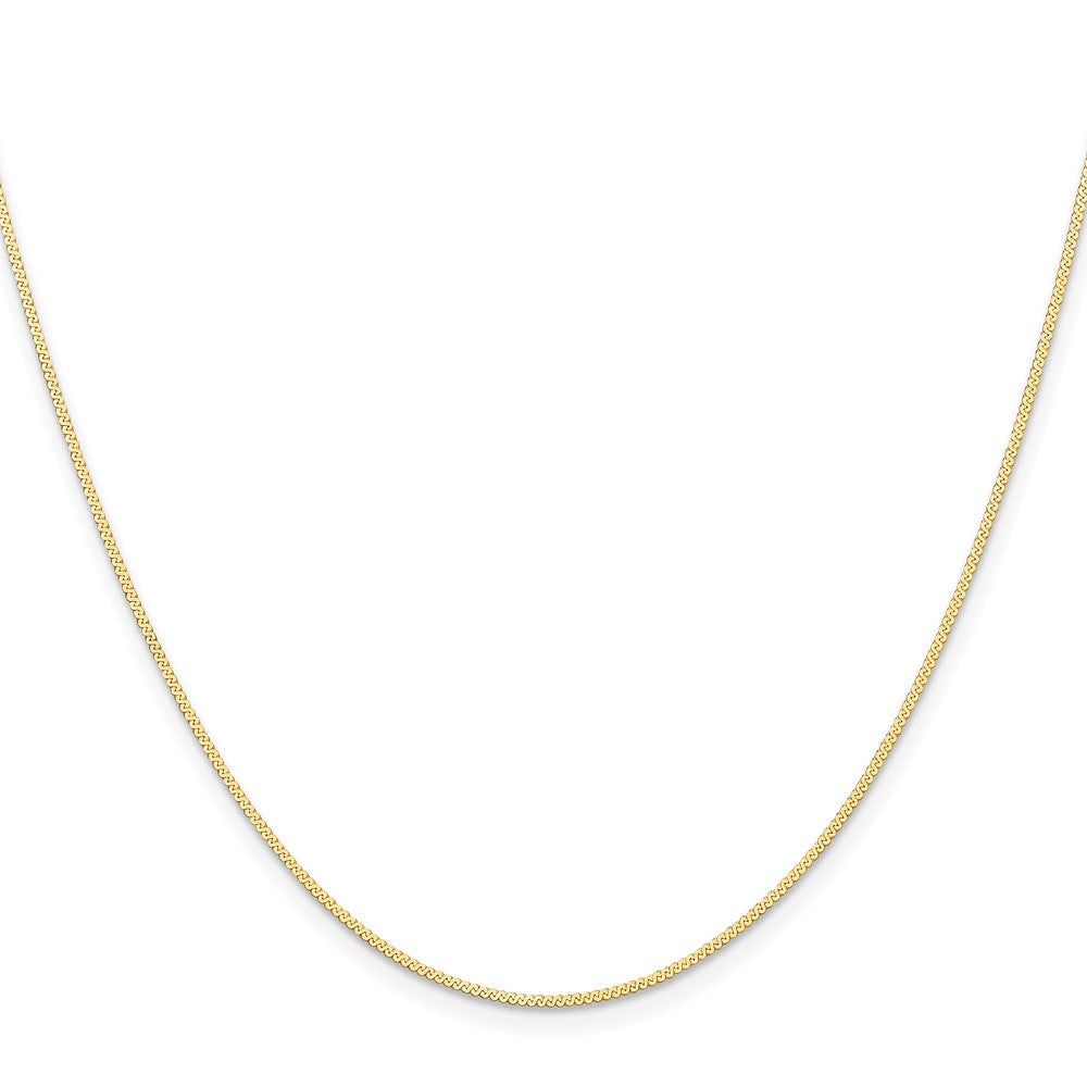 24 Inch 14K Yellow Gold 0.8mm Serpentine Chain Necklace
