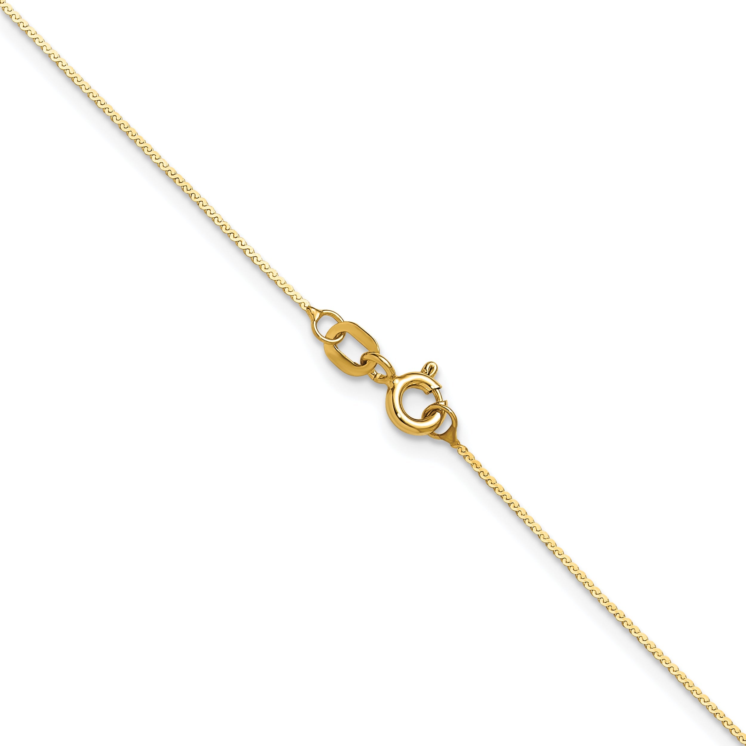 18 Inch 14K Yellow Gold 0.8mm Serpentine Chain Necklace