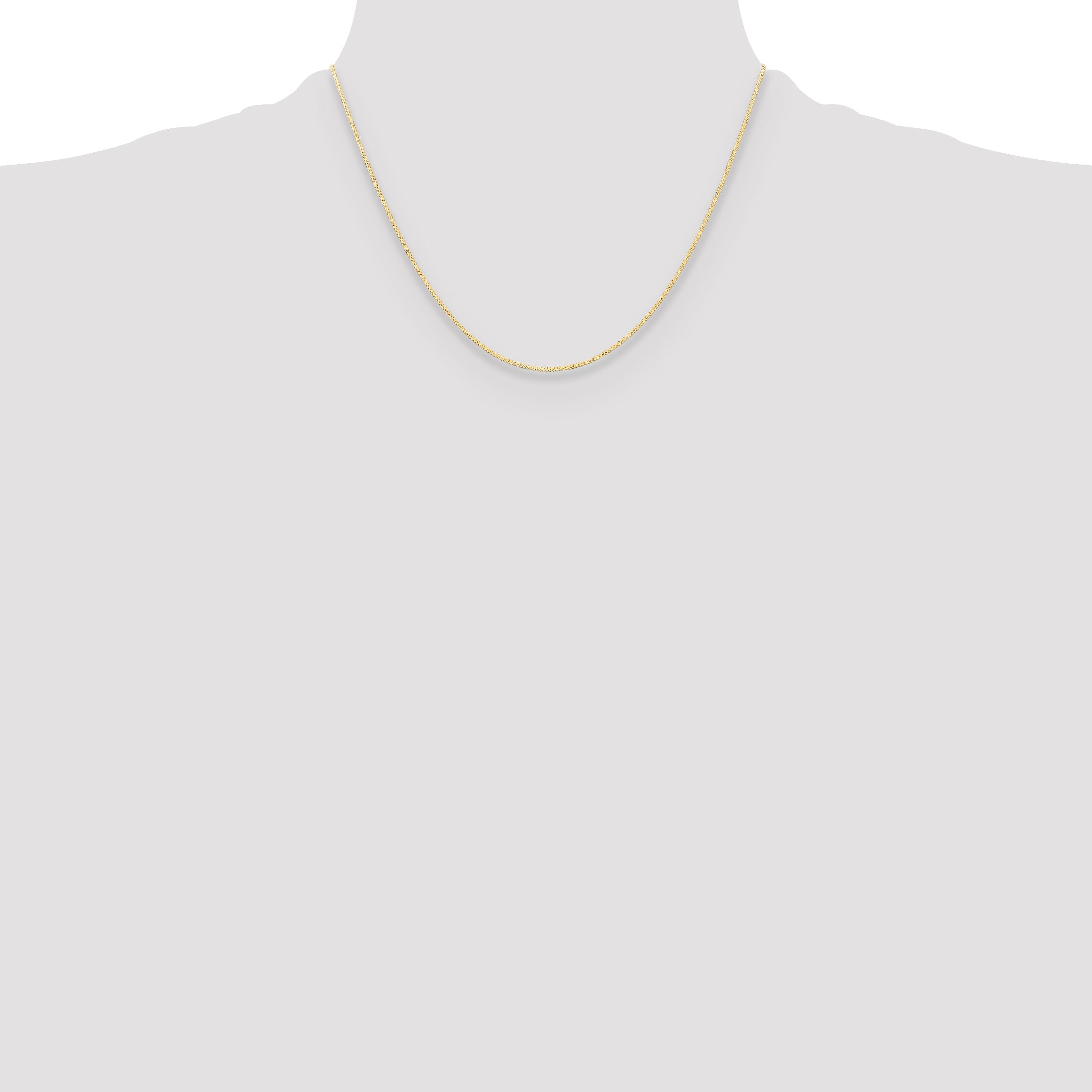 18 Inch 14K Yellow Gold 0.8mm Serpentine Chain Necklace