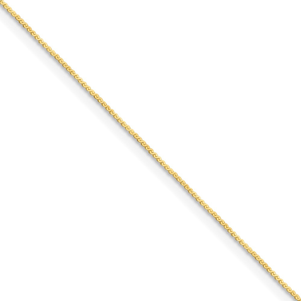 24 Inch 14K Yellow Gold 0.8mm Serpentine Chain Necklace