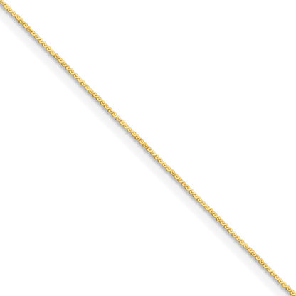 24 Inch 14K Yellow Gold 0.8mm Serpentine Chain Necklace