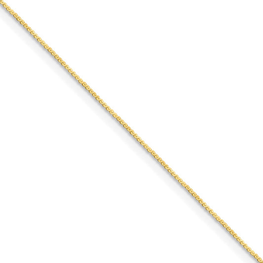 24 Inch 14K Yellow Gold 0.8mm Serpentine Chain Necklace