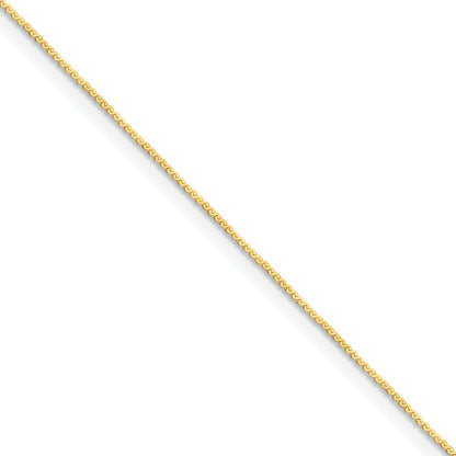 18 Inch 14K Yellow Gold 0.8mm Serpentine Chain Necklace