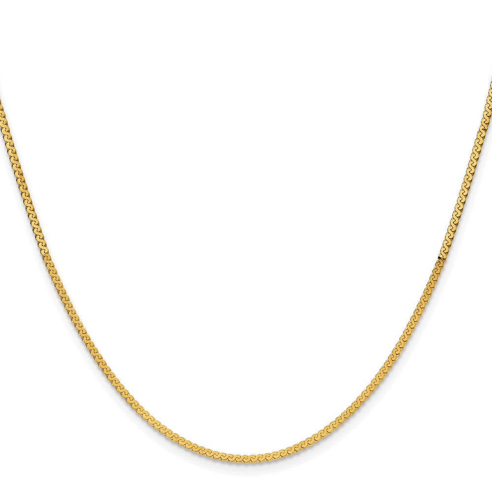 24 Inch 14K Yellow Gold 1.55mm Serpentine Chain Necklace