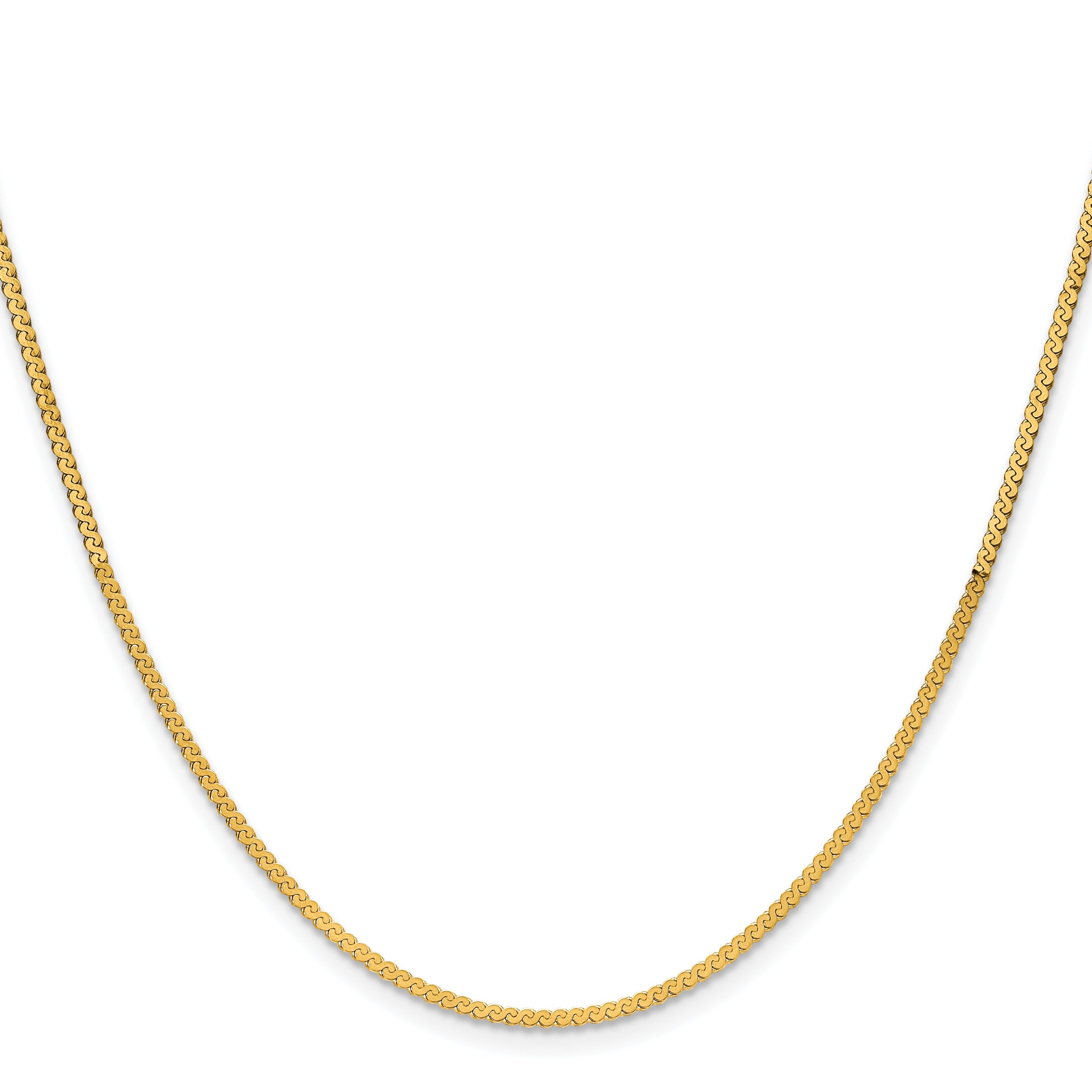 18 Inch 14K Yellow Gold 1.55mm Serpentine Chain Necklace