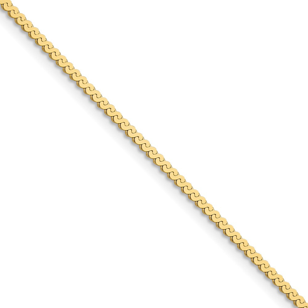 24 Inch 14K Yellow Gold 1.55mm Serpentine Chain Necklace