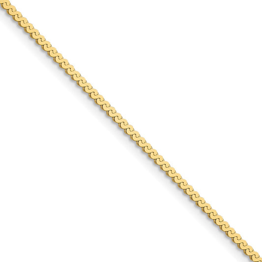 24 Inch 14K Yellow Gold 1.55mm Serpentine Chain Necklace
