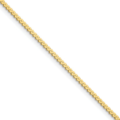 16 Inch 14K Yellow Gold 1.55mm Serpentine Chain Necklace