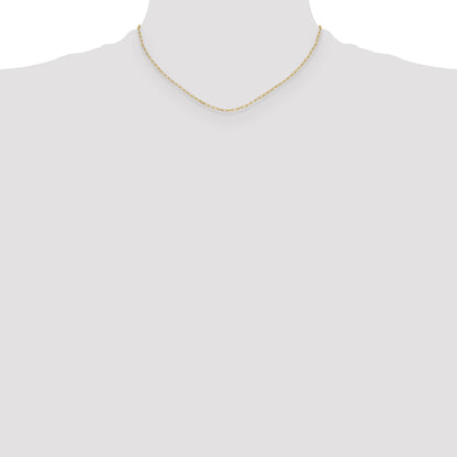 16 Inch 14K Yellow Gold 2.2mm Semi Solid Beveled D/C Paperclip Chain Necklace