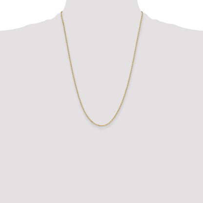 24 Inch 14K Yellow Gold 2.2mm Semi Solid Beveled D/C Paperclip Chain Necklace