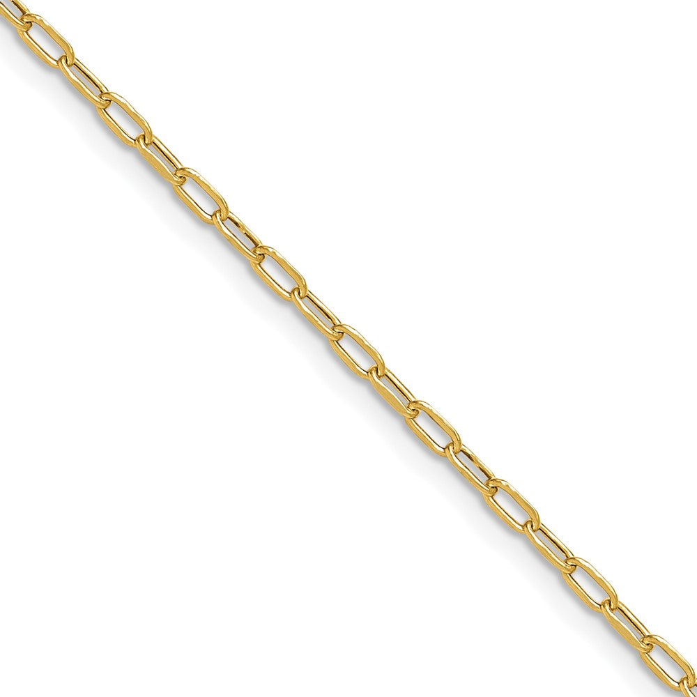 18 Inch 14K Yellow Gold 2.2mm Semi Solid Beveled D/C Paperclip Chain Necklace