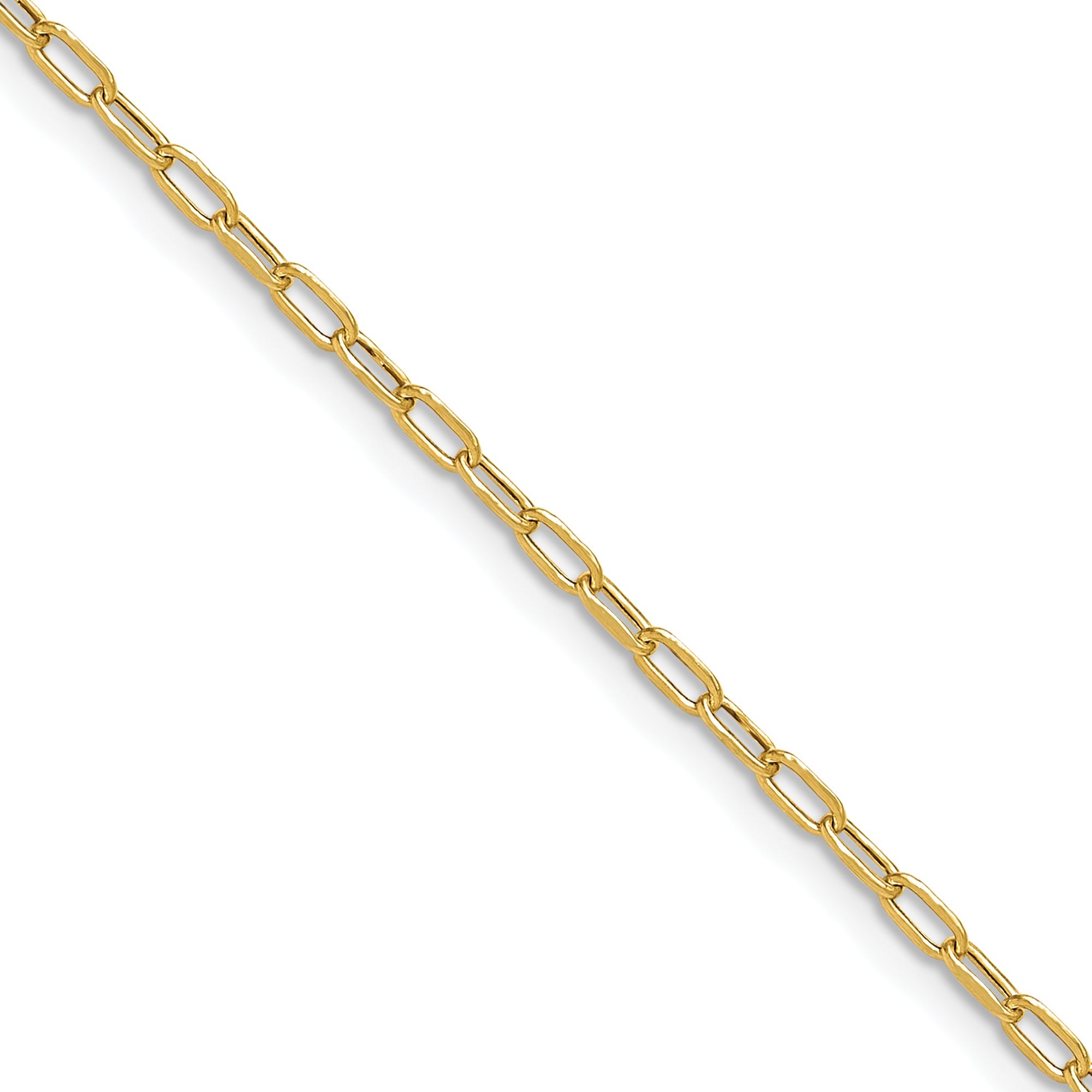 2 Inch 14K Yellow Gold 2.2mm Semi Solid Beveled D/C Paperclip Chain Necklace