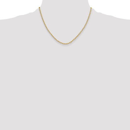 18 Inch 14K Yellow Gold 3.0mm Semi Solid Beveled D/C Paperclip Chain Necklace