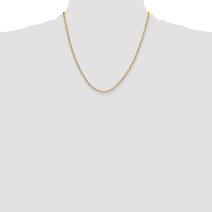 2 Inch 14K Yellow Gold 3.0mm Semi Solid Beveled D/C Paperclip Chain Necklace