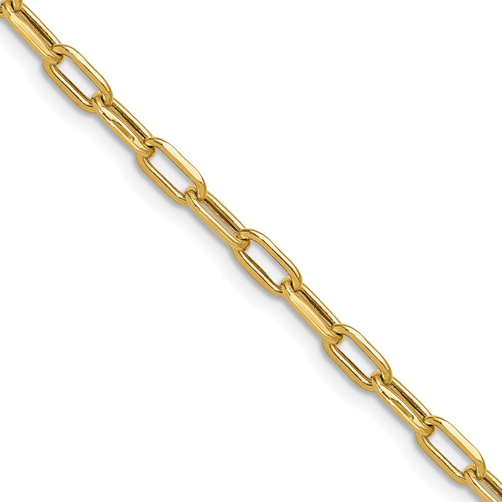 16 Inch 14K Yellow Gold 3.7mm Semi Solid Beveled D/C Paperclip Chain Necklace