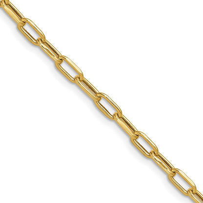 16 Inch 14K Yellow Gold 3.7mm Semi Solid Beveled D/C Paperclip Chain Necklace