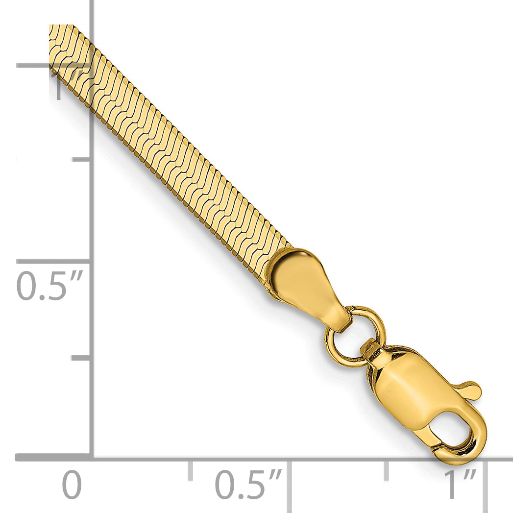 7 Inch 14K Yellow Gold 3mm Silky Herringbone Chain Bracelet