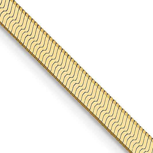 18 Inch 14K Yellow Gold 3mm Silky Herringbone Chain Necklace
