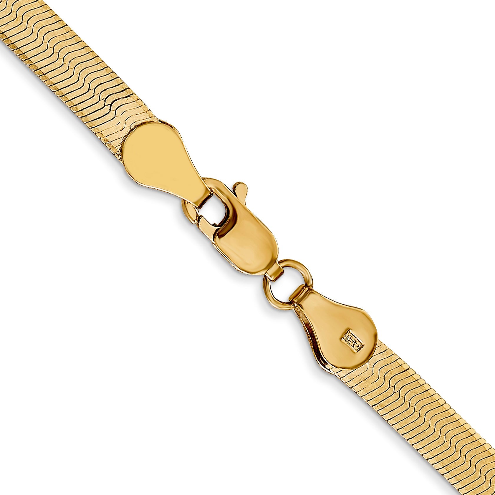 18 Inch 14K Yellow Gold 4mm Silky Herringbone Chain Necklace