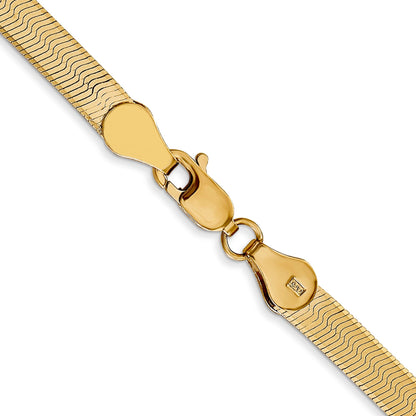 16 Inch 14K Yellow Gold 4mm Silky Herringbone Chain Necklace