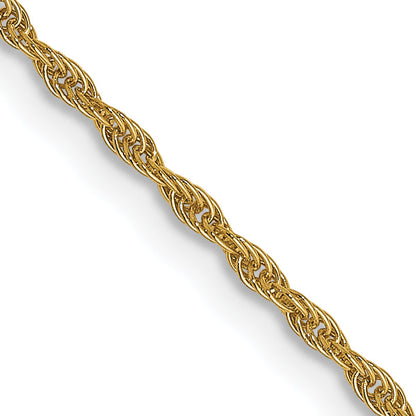 24 Inch 14K Yellow Gold 1.3mm Loose Rope Chain Necklace