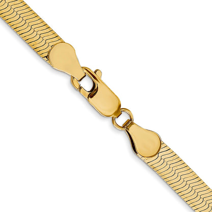 22 Inch 14K Yellow Gold 5mm Silky Herringbone Chain Necklace