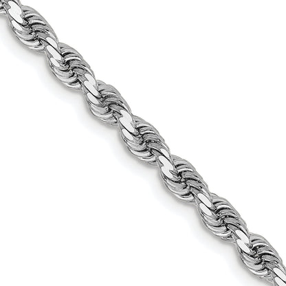 22 Inch 14K White Gold 3.25mm Diamond Cut Rope Chain Necklace